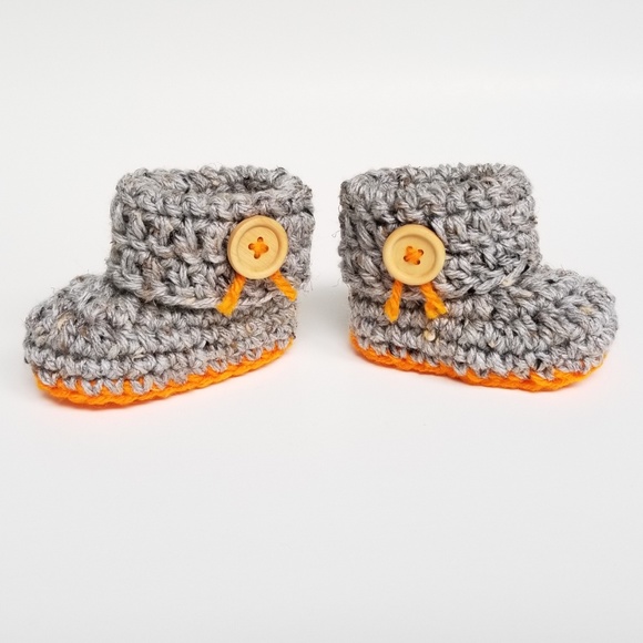 Autumn Pumpkin Baby Booties Newborn NWT - Picture 5 of 6